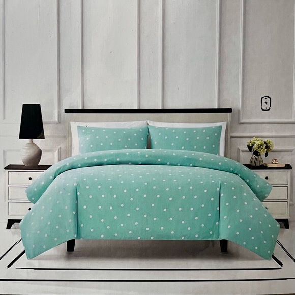 kate spade Bedding Kate Spade Larabee Patio Dot Aqua Blue White